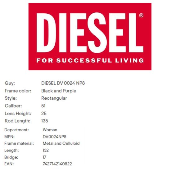 Diesel DV0024 Rectangular Frames - Picture 12 of 12